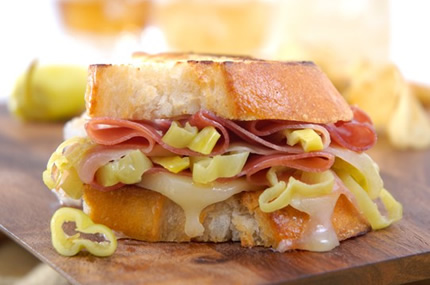 Prosciutto, Provolone and Peperoncini Grilled Sandwiches