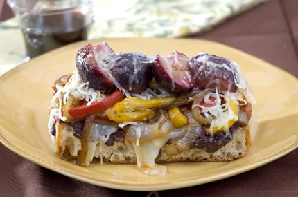Open-Faced Wine Braised Fig and Caramelized Onion Sandwich